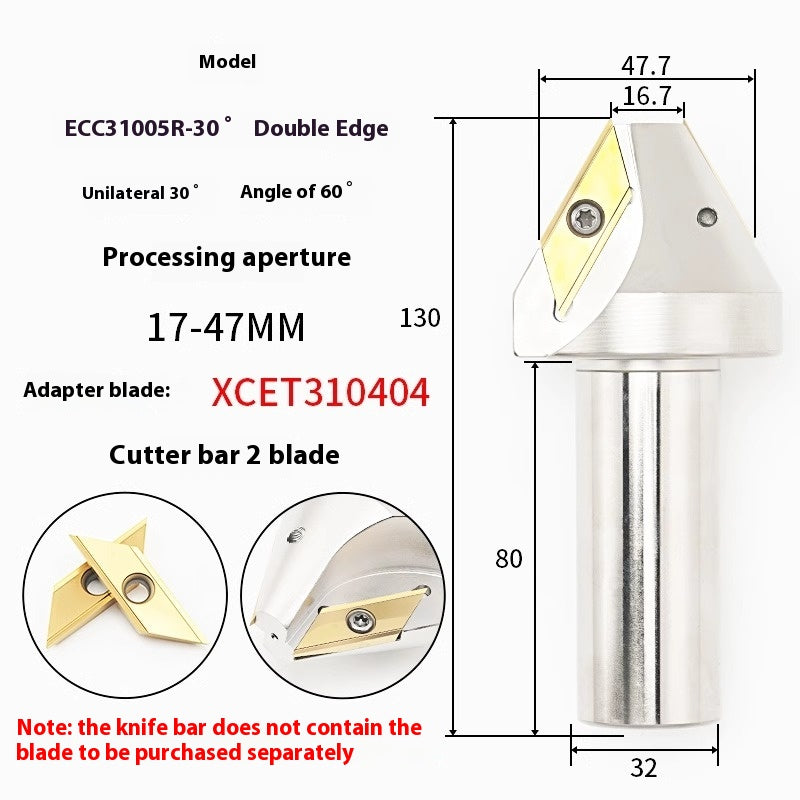 6043 CNC numerical control ECC31005R long edge chamfering cutter bar 30 degree 45°60 large hole chamfering cutter XCET310404 Shandong Denso Pricision Tools Co.,Ltd.